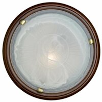 Сонекс 236 GL-WOOD SN 111 Светильник стекло/белое/темный орех E27 2*100Вт D460 LUFE WOOD