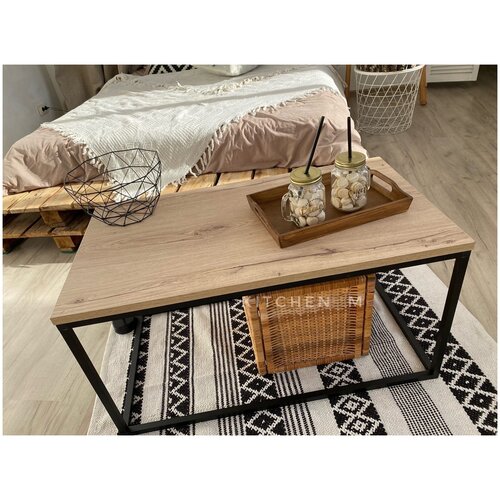 Деревянный журнальный , кофейный столик , дуб Эльзас 22мм, Рустик стиль.