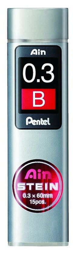 Грифели 15 шт. для карандашей автоматических "Pentel" Ain Stein 0.3 мм в тубе C273-BO B
