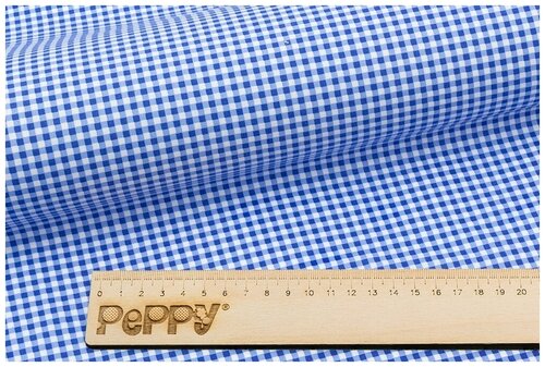 Ткань для пэчворка Peppy Бабушкин сундучок, 50*55 см, 140+-5 г/м2, 100% хлопок, клетка синий