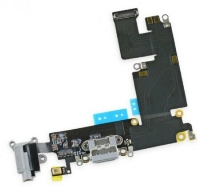 Шлейф для iPhone 6S Plus на системный разъем/разъем гарнитуры/микрофон Белый