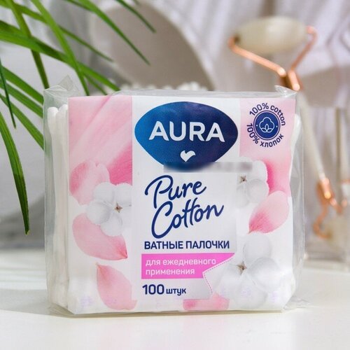 Ватные палочки Aura Beauty Cotton Buds, 100 шт. ватные палочки aura beauty cotton buds белый 200 шт 5 уп банка