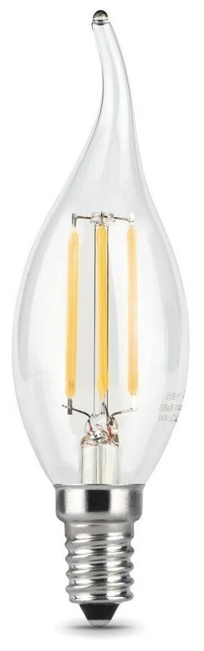 GAUSS 104801105 Светодиодная лампа LED Filament Свеча на ветру E14 5W 420lm 2700K 1 10 50