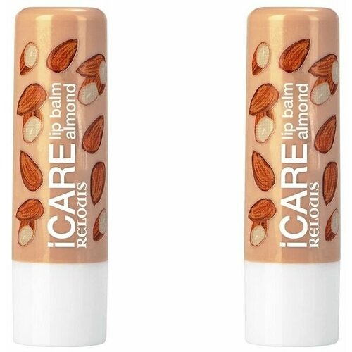 Relouis бальзам-уход для губ iCARE lip balm almond - 2 штуки