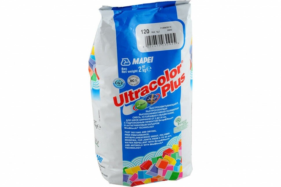 Затирка Mapei Ultracolor Plus, 2 кг, 142 Коричневый - фотография № 2