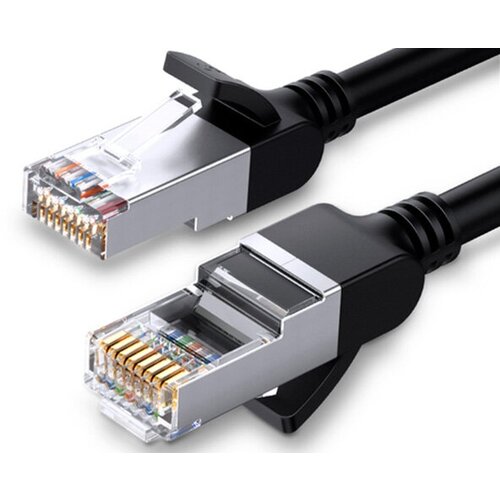 Сетевой кабель Ugreen NW101 U/UTP Cat.6 Pure Copper 1m Black 50184 кабель сетевой ugreen nw102 20160 cat 6 8 core u utp ethernet cable 2м черный
