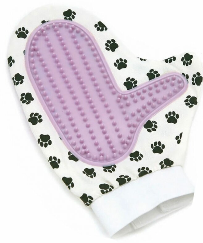 Текстильно-резиновая перчатка для груминга кошек, собак, домашних животных