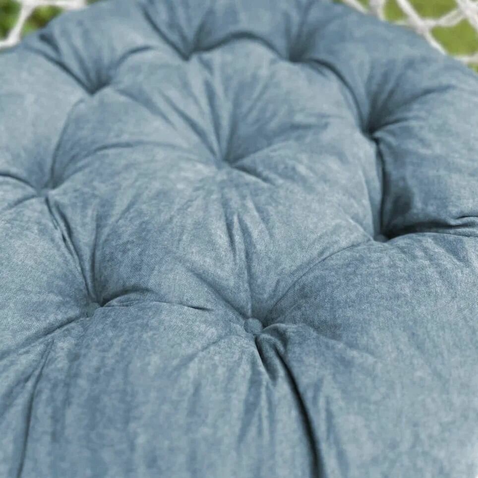 Подушка круглая Тина для подвесного кресла сиденье на качели 60D, голубой - фотография № 4