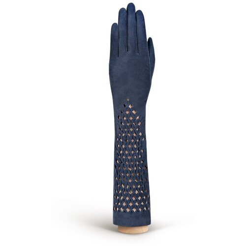 фото Перчатки eleganzza демисезонные, натуральная кожа, подкладка, размер 6, синий