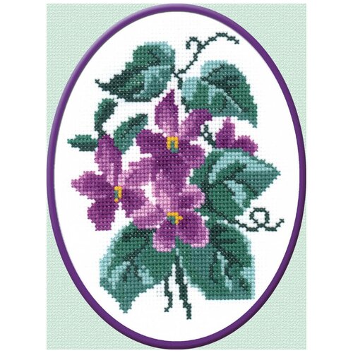 фото 101 набор для вышивания рс-студия 'фиалки' 16*12 см