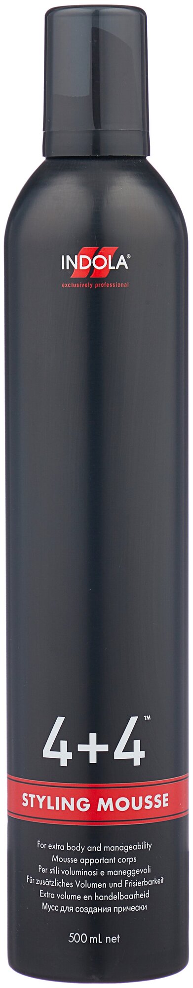Indola 4+4 Styling: Мусс для укладки (4+4 Styling Mousse), 500 мл