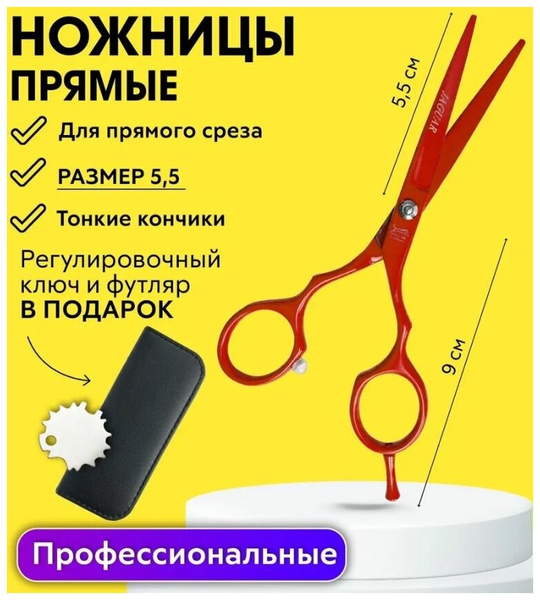 Ножницы парикмахерские прямые профессиональные, размер 5.5. Ножницы для стрижки волос.