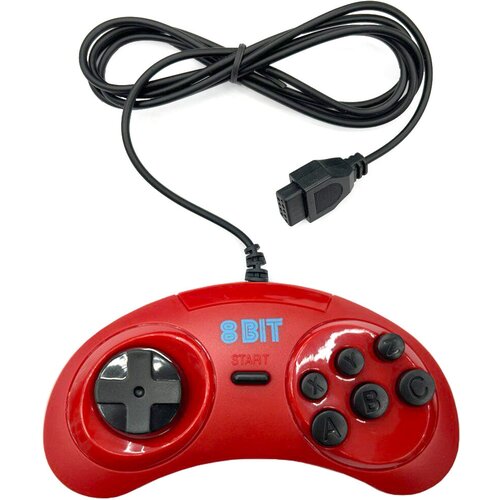 Геймпад (джойстик) 8-bit форма Sega (узкий разъем 9 pin) (красный)