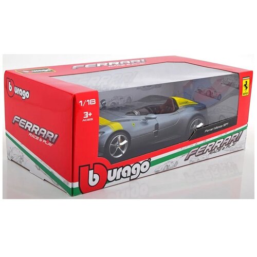 Машинка Bburago металлическая коллекционная 1:18 Ferrari Monza SP1 18-16013 bburago new 1 24 scale ferrari monza sp1 alloy luxury vehicle diecast cars model toy collection gift