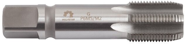 WOLFSTAR Метчик трубный машинно-ручной м/р по металлу G1 1/8" P6M5/M2 ГОСТ 3266-81 ta00451