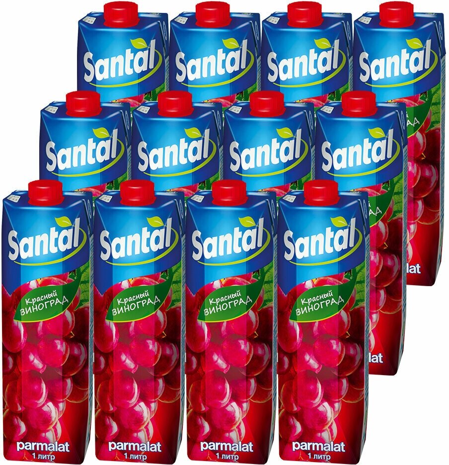 Напиток сокосодержащий Santal "Красный виноград", 1л - фото №4