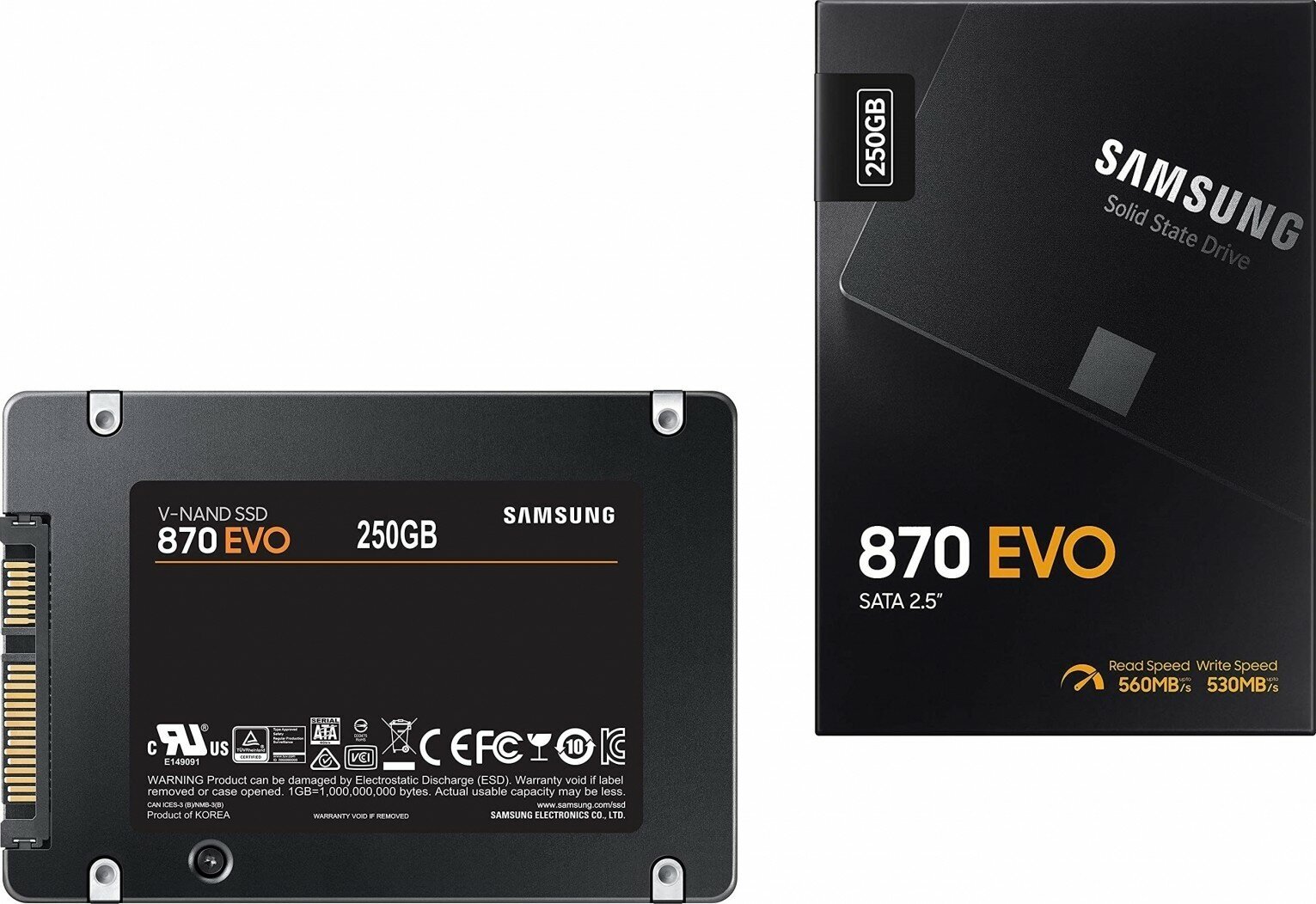 Твердотельный накопитель (SSD) Samsung 250Gb 870 EVO 2.5" SATA3 (MZ-77E250BW) - фотография № 8