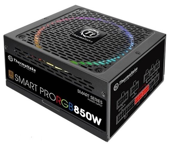 Thermaltake Блок питания 850Вт Thermaltake Smart Pro RGB 850W PS-SPR-0850FPCBEU-R ATX12V V2.4 (24+4/8+6/8pin, вентилятор d140мм) + кабель питания EURO (1.5м) (ret)