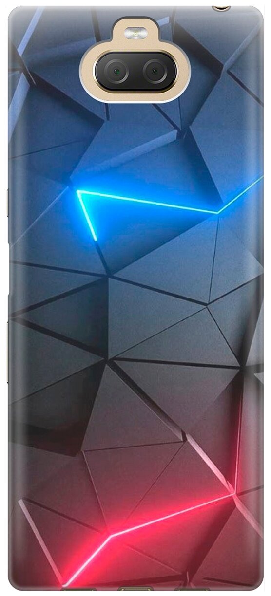 Ультратонкий силиконовый чехол-накладка для Sony Xperia 10 Plus с принтом "Графитовые грани"