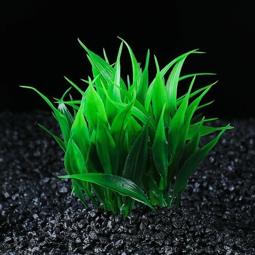 Растение искусственное аквариумное кустовое, 10 см, зеленое(2 шт.) искусственное растение taro из полиэстера с вазой зеленое