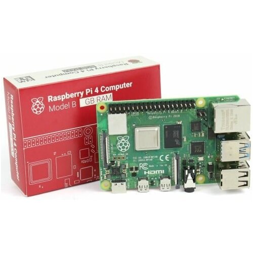 Микрокомпьютер Raspberry Pi 4 Model B 1GB Broadcom BCM2711 ARM Cortex-A72 @ 1.5GHz, 2 x USB 3.0, 2 x USB 2.0, Wi-Fi, Bluetooth