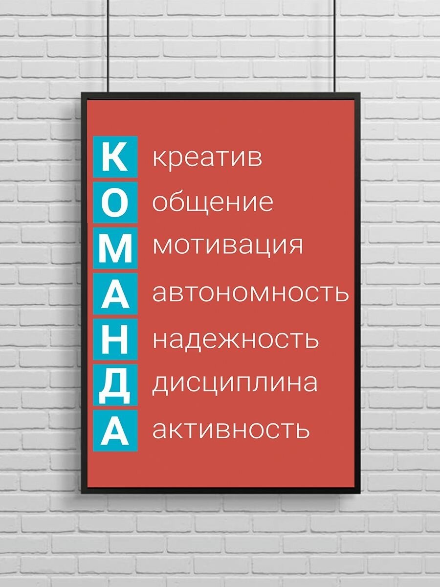 Постер, плакат на стену "Мотивация, команда", 49х33 см