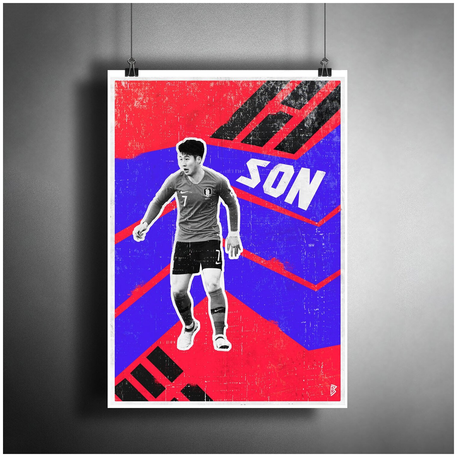 Постер плакат для интерьера "Футболист Сон Хын Мин. Тоттенхэм Хотспур"/ Декор дома, офиса. A3 (297 x 420 мм)