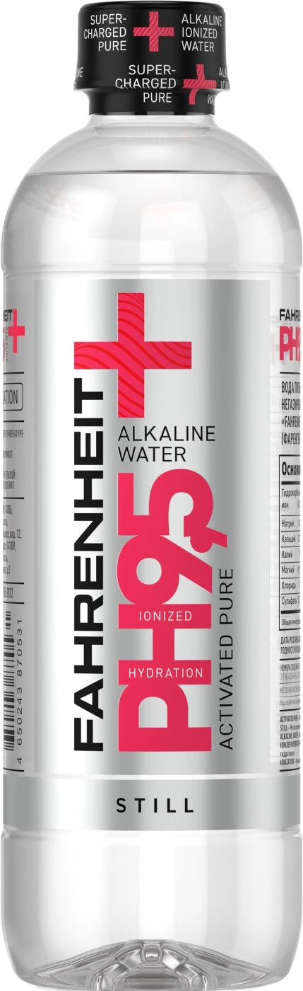 Вода алкалиновая "Fahrenheit" pH9,5 (Фаренгейт), 9 шт по 0.5 л, ПЭТ