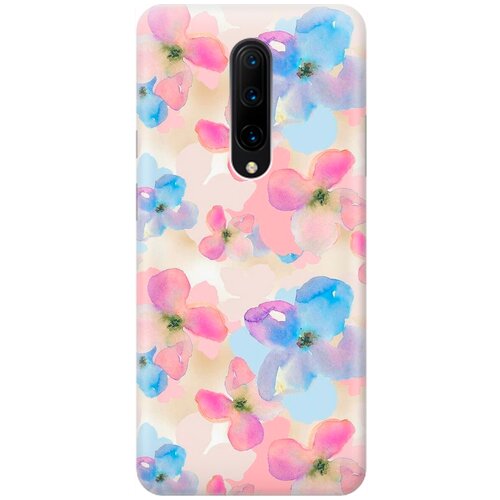 фото Ультратонкий силиконовый чехол-накладка для oneplus 7 pro с принтом "фиалки акварелью" gosso