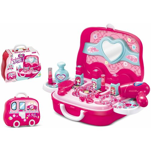 Игровой набор Салон красоты для девочек, 17 предметов, в чемодане