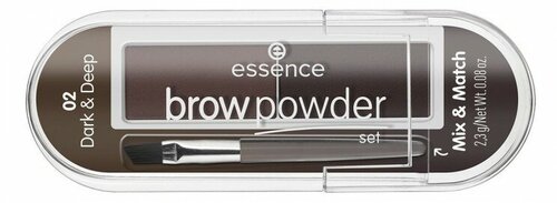 Essence Тени для бровей Brow Powder Set 02 брюнет