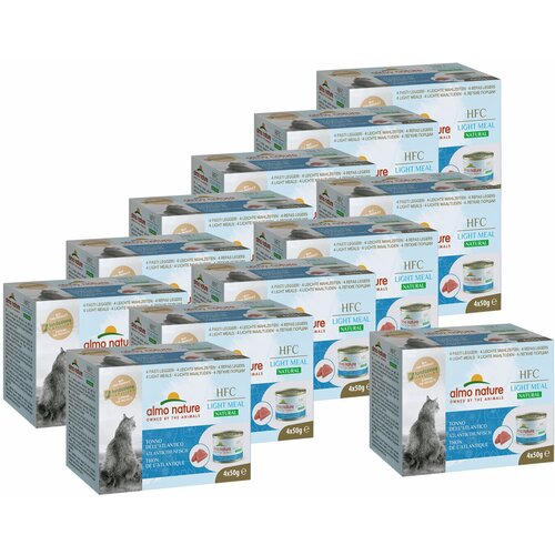 Almo Nature консервы для кошек Атлантический Тунец (Natural Light Meal - Atlantic Tuna) 4шт х 50 гр 0,2 кг х 12 шт.