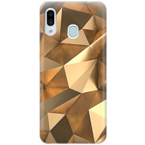 фото Ультратонкий силиконовый чехол-накладка для samsung galaxy a40 с принтом "бронзовые грани" gosso