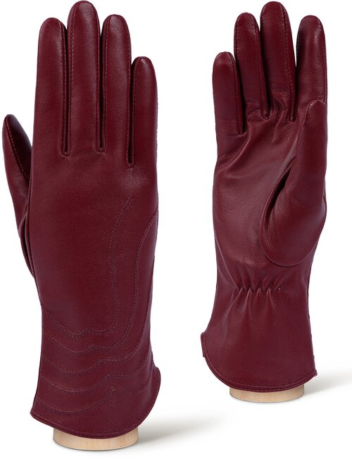 Перчатки ELEGANZZA зимние, натуральная кожа, подкладка, размер 7, бордовый
