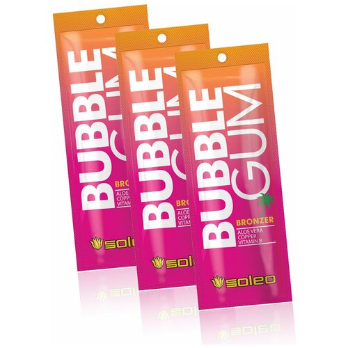 Комплект Soleo BUBBLE GUM Бронзатор с алоэ, медью и витамином 15 мл*3 шт soleo бронзатор с ускорителем загара bubble gum 15 мл