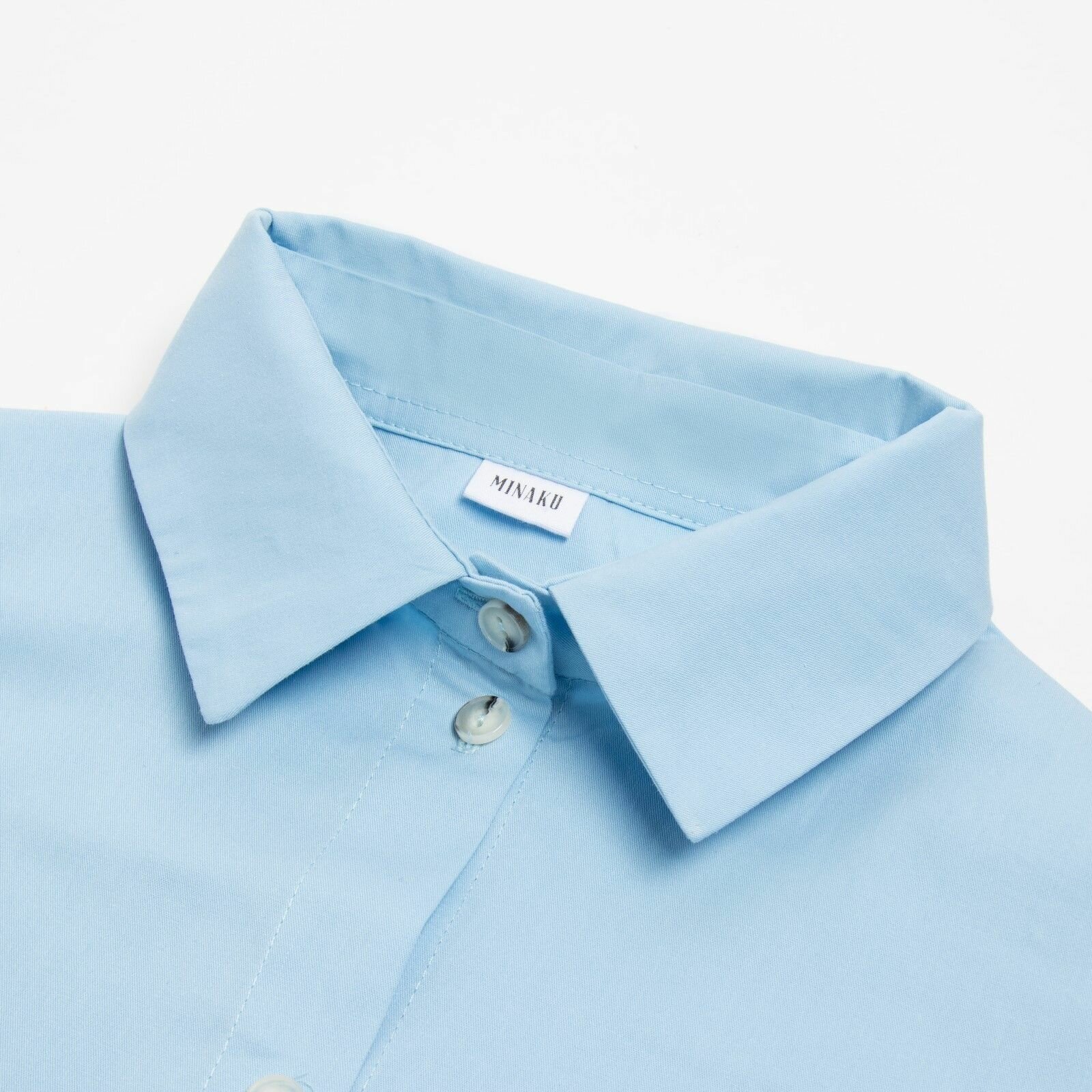 Комплект Minaku, шорты, рубашка, длинный рукав, размер 48, голубой - фотография № 12