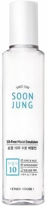 Etude House Гипоаллергенная эмульсия для чувствительной кожи Soon Jung 10-Free Moist Emulsion, 130 мл