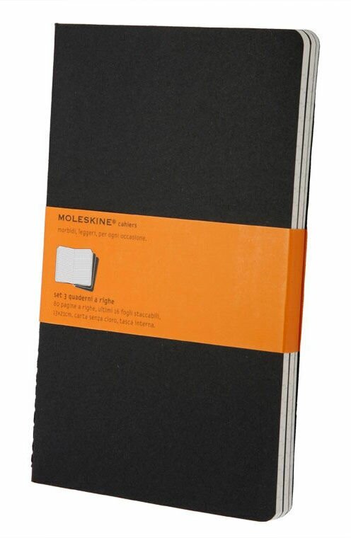 Блокнот Moleskine CAHIER JOURNAL, 80стр, в линейку, черный [qp316]