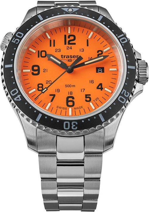 Наручные часы traser P67 professional, серебряный, оранжевый