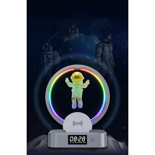 Bluetooth колонка Y-558 светильник радио часы лампа LED космонавт с магнитной левитацией FM-радио 299000₽