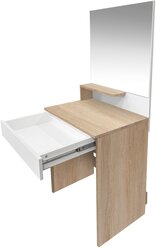 Туалетный столик (60 см) с зеркалом и ящиком (сонома с белым) В147*Ш60*Г45