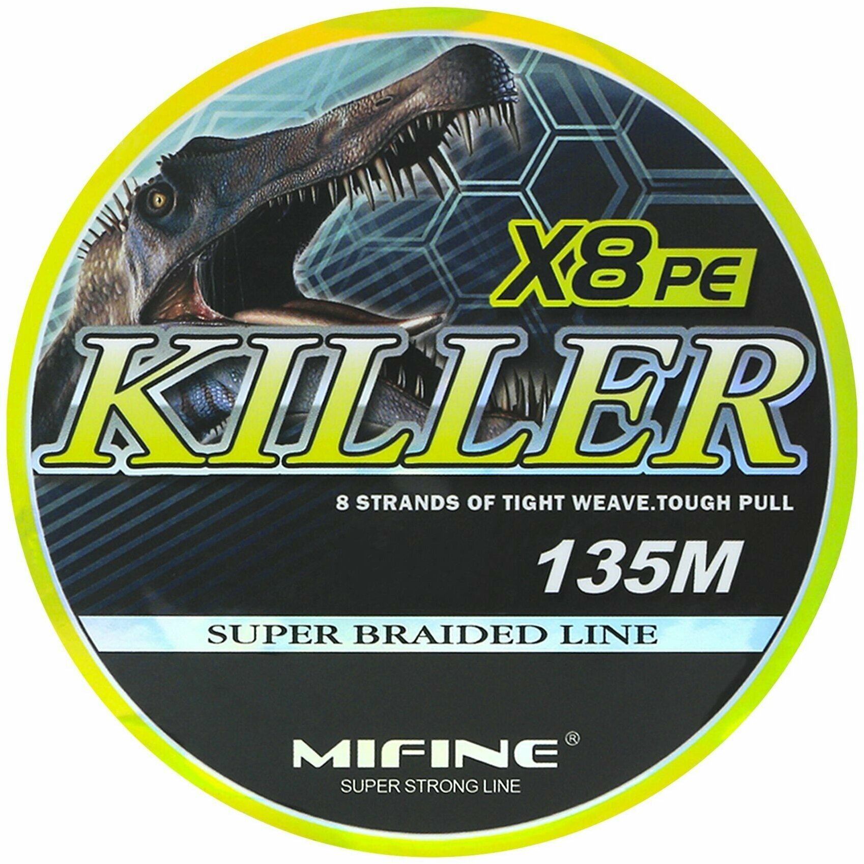 Плетеный шнур для рыбалки MIFINE KILLER X8PE (135м); (d - 0,1мм); (тест - 7,7кг)