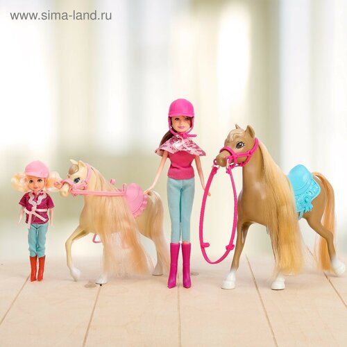 Набор игровой «Конная прогулка»: 2 куклы и 2 лошадки