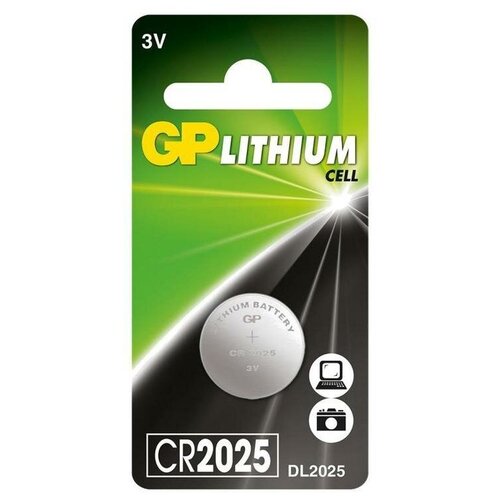 Батарейка GP Lithium CR2025 (3 В) литиевая (блистер, 10шт.) (CR2025-7BC1) gp батарейка cr2025 br cr литиевая дисковая 2шт gp