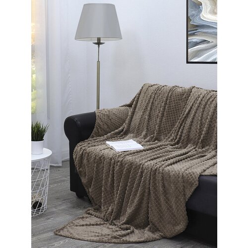 Плед 200х220 мозаика кубики евро на диван кровать в спальню гостиную детскую 2-спальный плед мягкий теплый серый графит