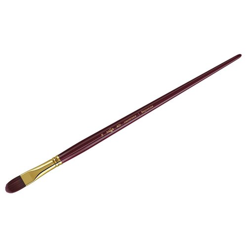 Купить Кисть художественная синтетика бордовая Гамма Вернисаж , плоскоовальная №6, длинная ручка