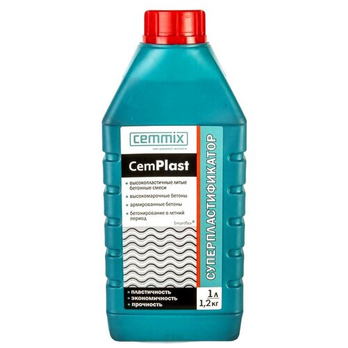 Добавка  пластификатор Cemmix CemPlast 1.18 кг светло-коричневый 1 л канистра