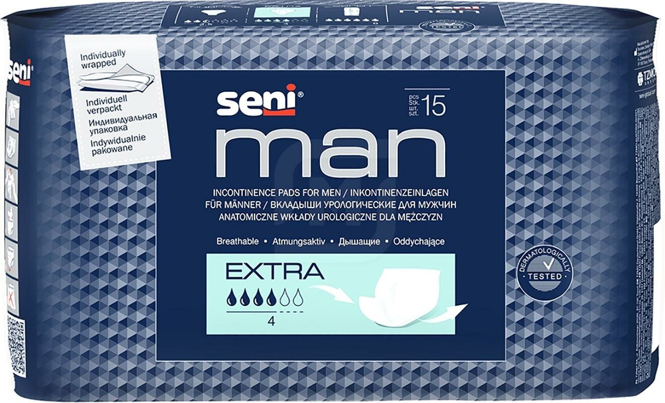 Вкладыши урологические Seni Man Extra для мужчин 15 шт