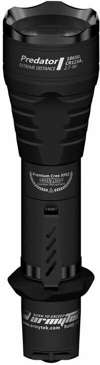 Фонарь Armytek Predator v3, черный XP-E2 Зеленый - фото №17