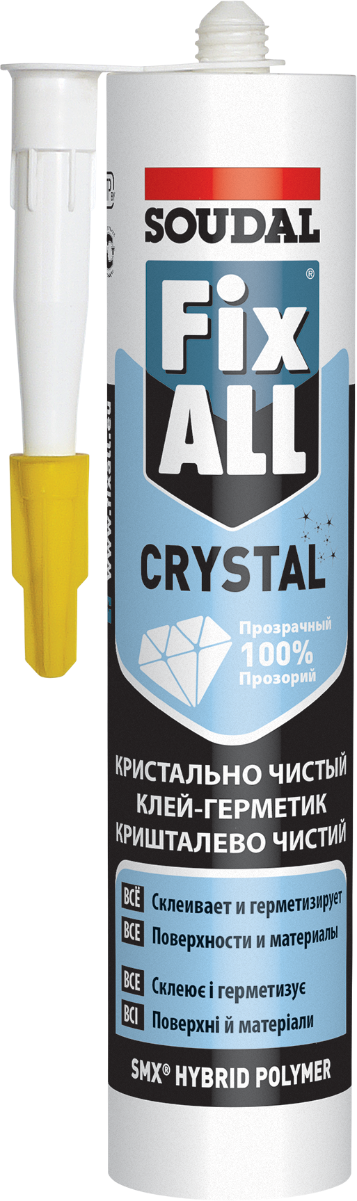 Клей герметик SOUDAL Fix-All Crystal, 290 мл, прозрачный, 1 шт.